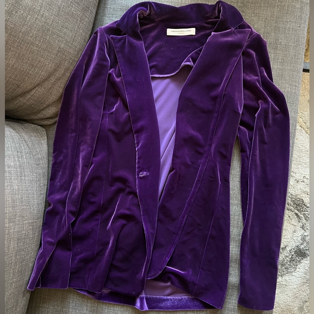 Amanda Uprichard purple velvet blazer